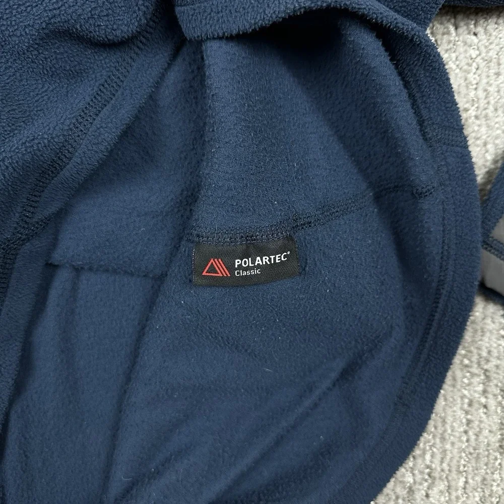 The North Face 1/4 Quarter Zip Mens Blue Size Medium Pullover Fleece Jacket Logo